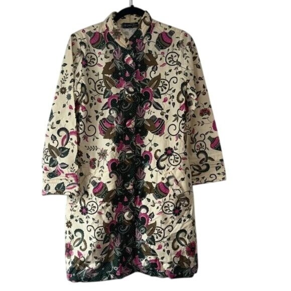 Jaka Jasmin Batik Floral Long Sleeve Jacket L - Picture 1 of 10
